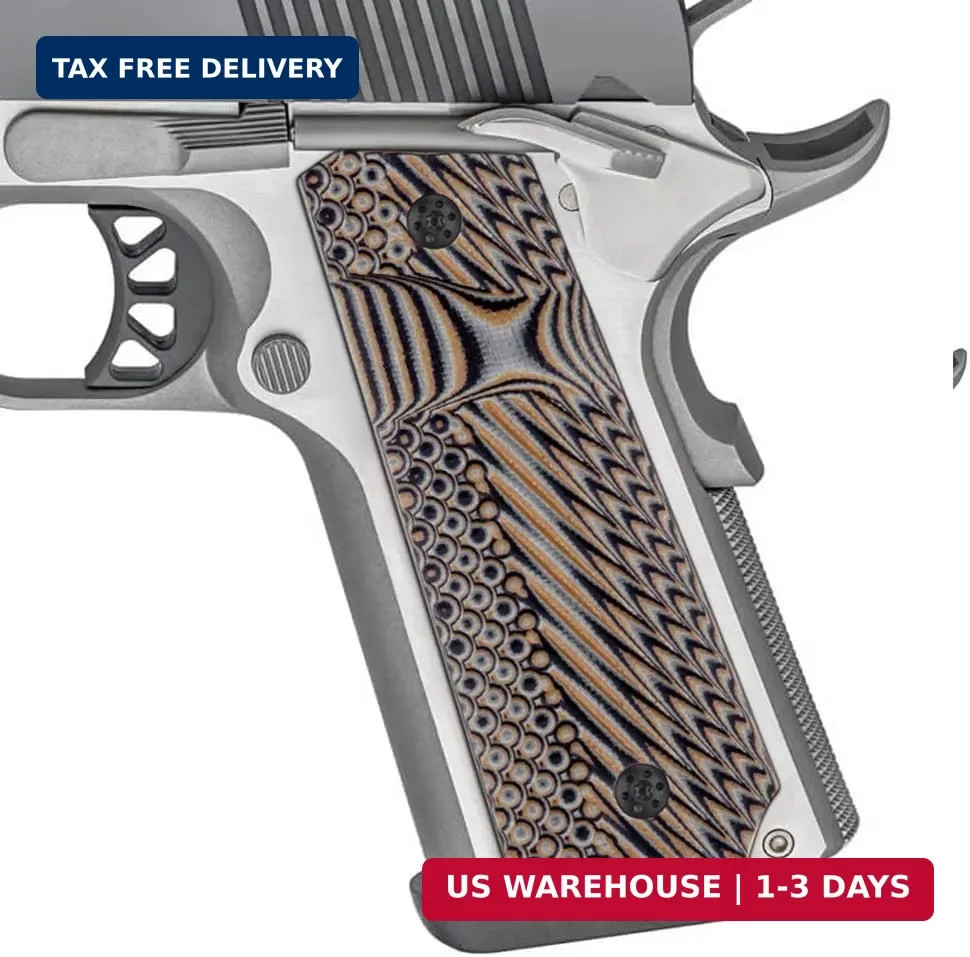 Cool Hand 1911 Slim G10 Grips, Full Size, OPS Texture, w/Black Screws