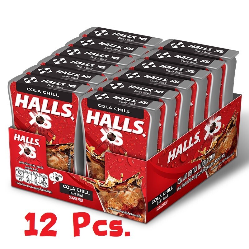 Halls XS Cola And Menthol Sugar-Free Candy 12Pcs. x 13.8 g.