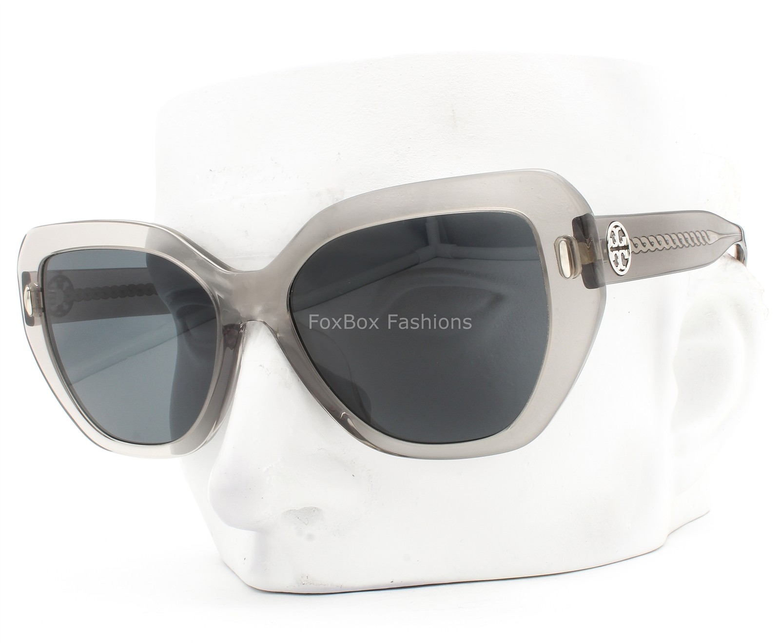 Tory Burch Sunglasses Crystal Gray Silver Logo TY 7194U 1953/87 with Case