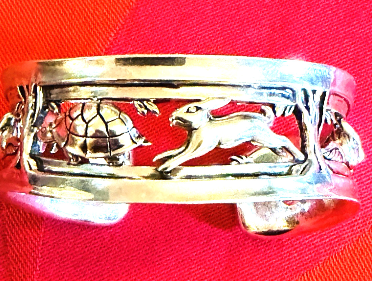 KC Studio 2007 BARRY KIESELSTEIN CORD 925 TURTLE RABBIT OWL CUFF 6 6/8 \ KC Studio 2007 BARRY KIESELSTEIN CORD 925 TURTLE RABBIT OWL CUFF 6 6/8 \