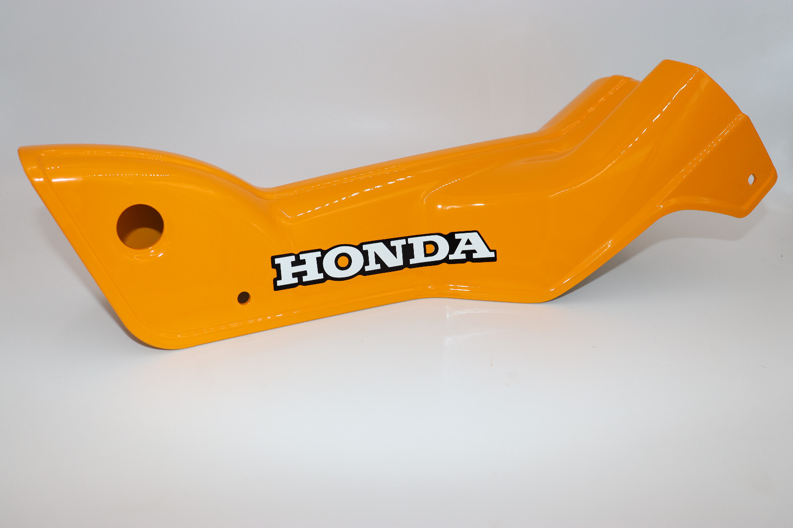 1978 Honda TRAIL90 DOWN TUBE COVER w/ Decal Installed BRIGHT YELLOW OEM Matched