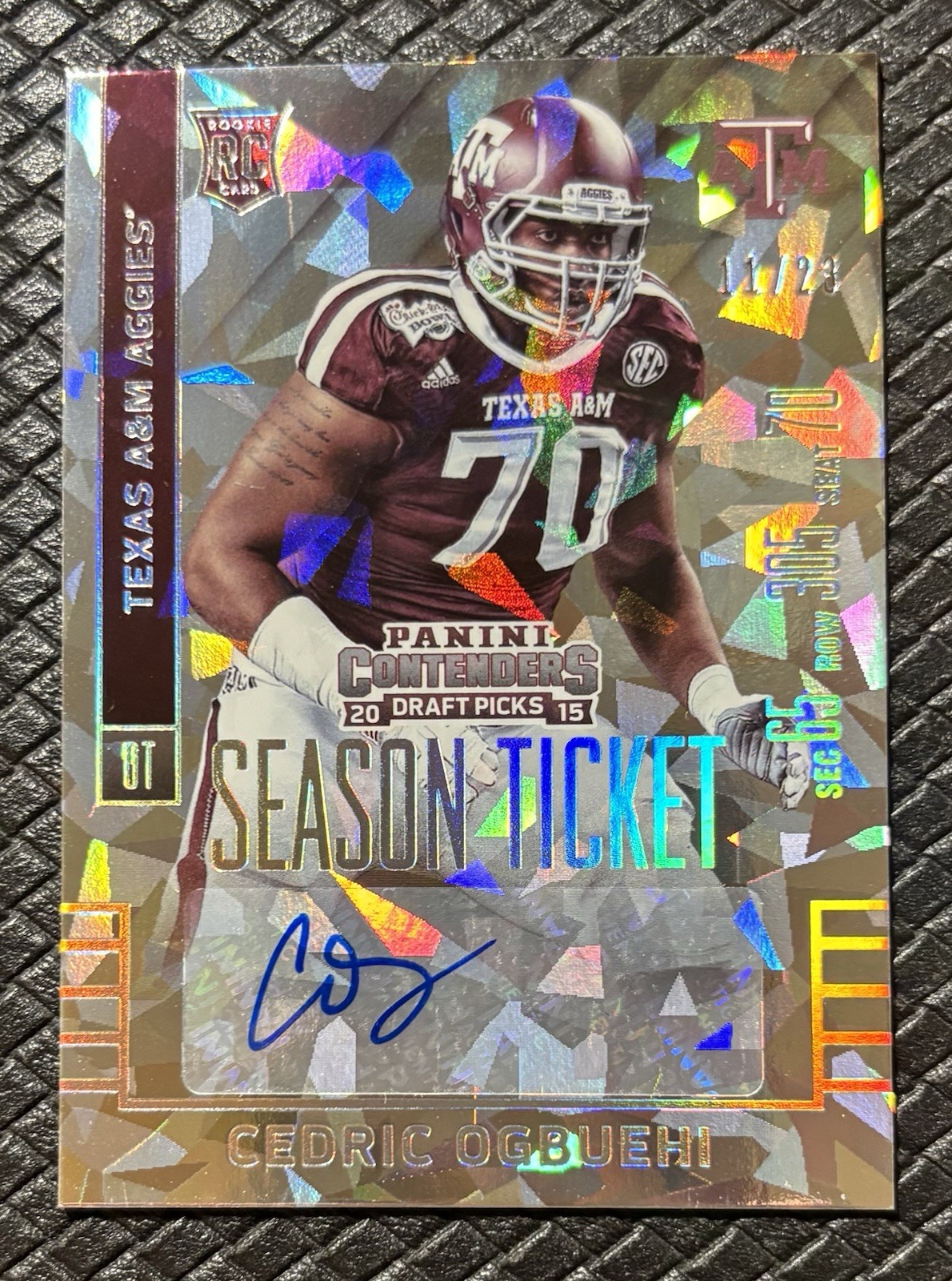 CEDRIC OGBUEHI 2015 Panini Contenders College Ticket Cracked Ice RC Auto /23 CEDRIC OGBUEHI 2015 Panini Contenders College Ticket Cracked Ice RC Auto /23