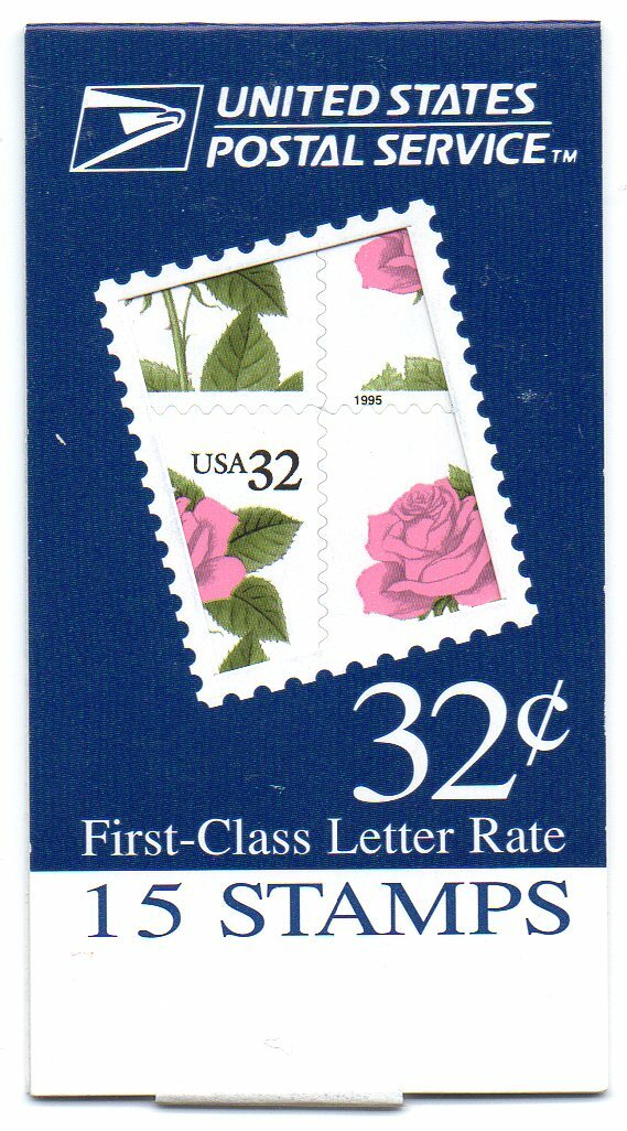 U.S. MAKESHIFT BKLT OF 15 STAMPS SCOTT#BK178B 1995 32ct PINK ROSE MINT No. 3609X