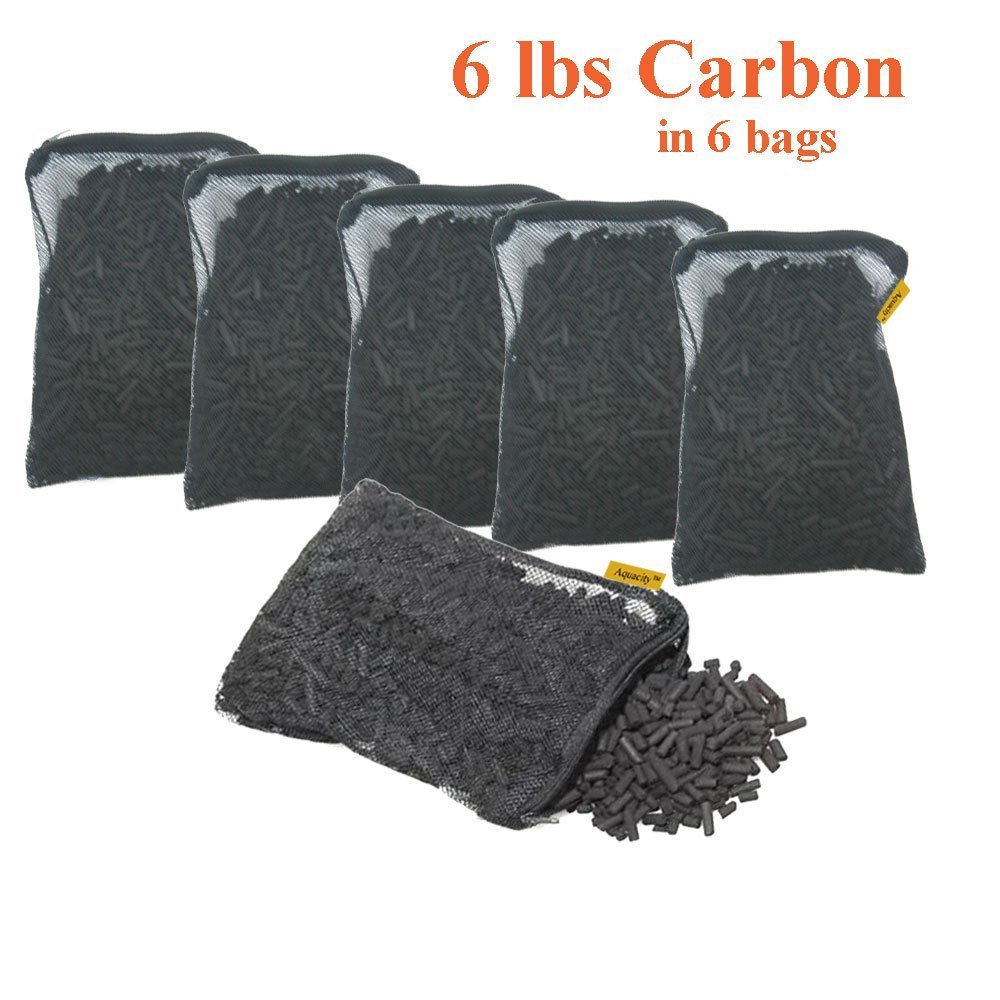 Activated Charcoal Carbon in 6 Mesh Bags Aquarium Pond Canister Filter 6 LBS
