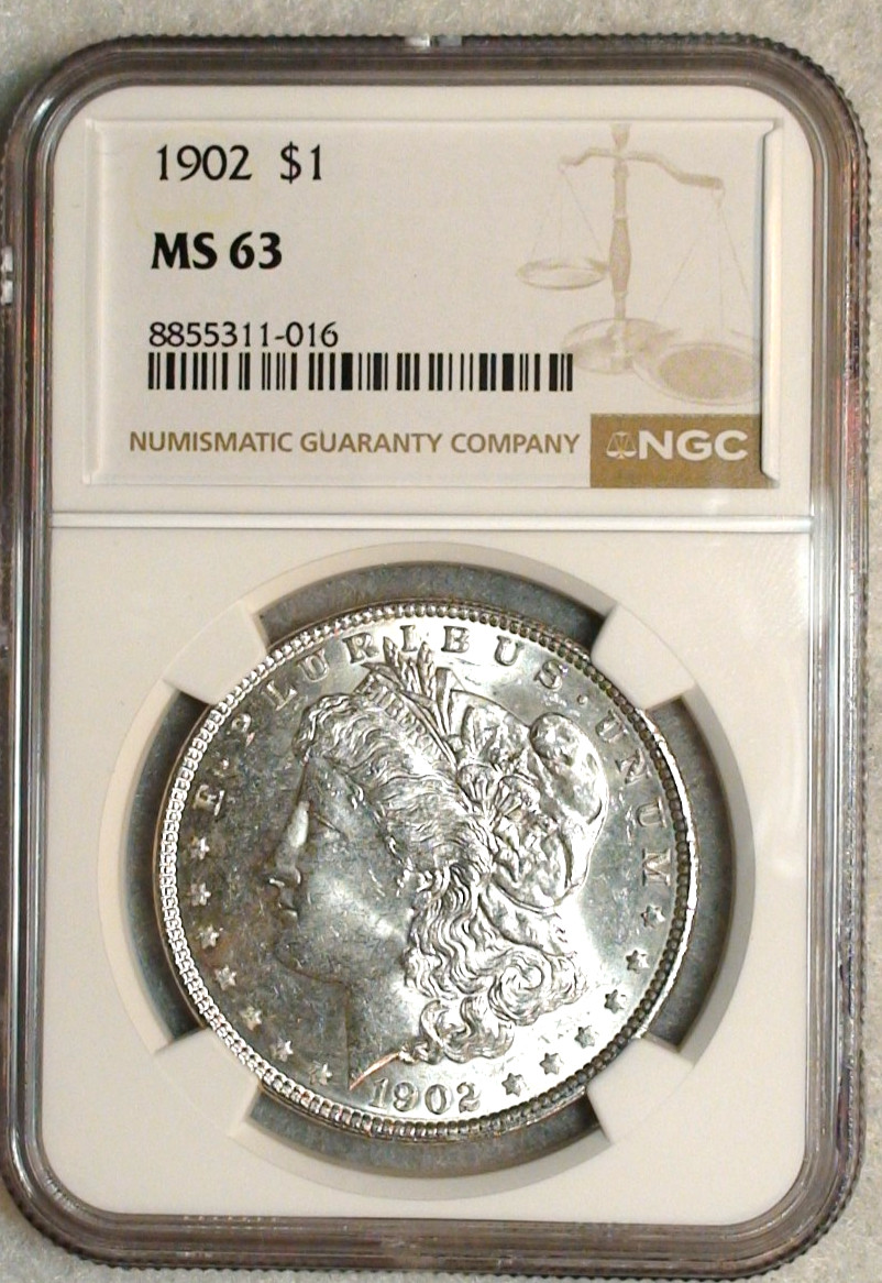 1902 P Morgan Silver Dollar NGC MS63 BLAST WHITE UNCIRCULATED $1 Coin