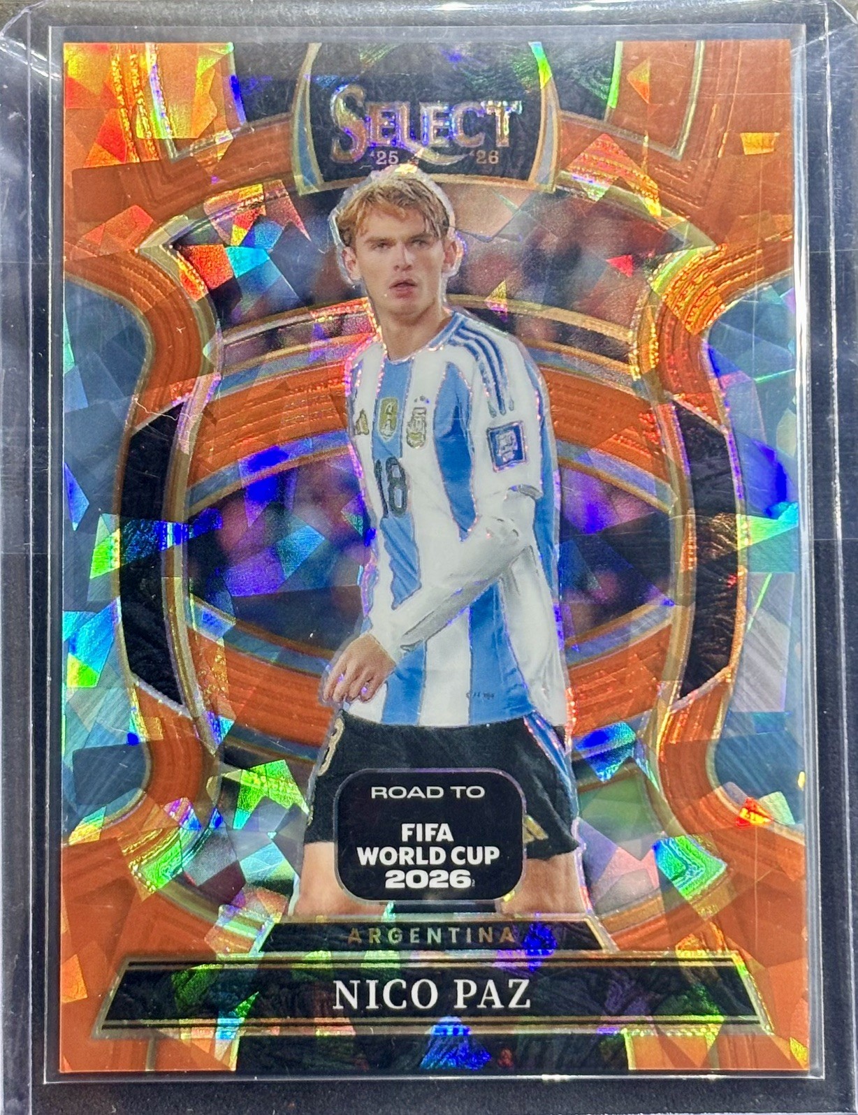2025-26 Panini Select Road to FIFA World Cup Nico Paz Orange Ice Prizm /749 #59 2025-26 Panini Select Road to FIFA World Cup Nico Paz Orange Ice Prizm /749 #59