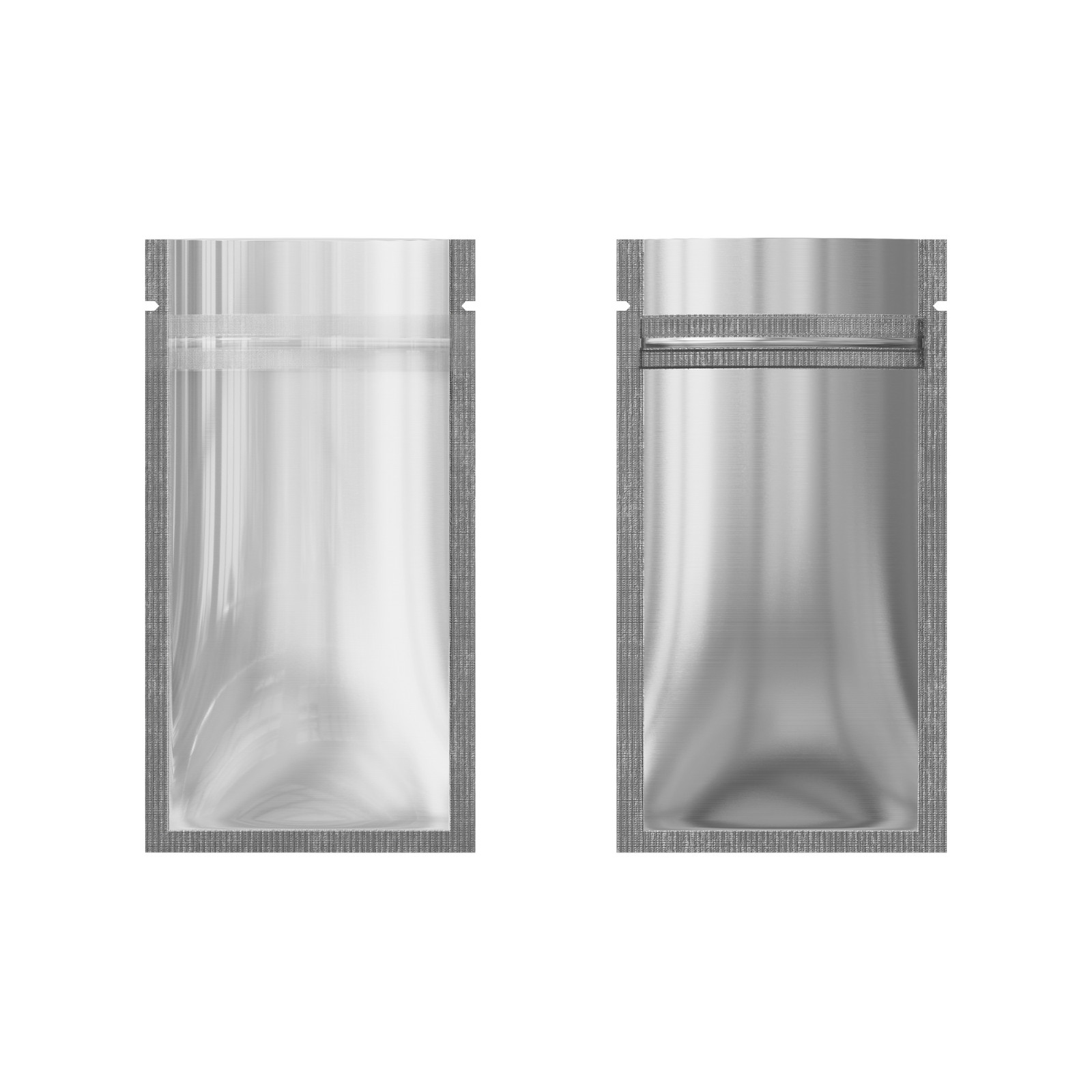100/500/1000 Clear Window Silver Mylar Foil Resealable Flat Zipper Seal Bags
