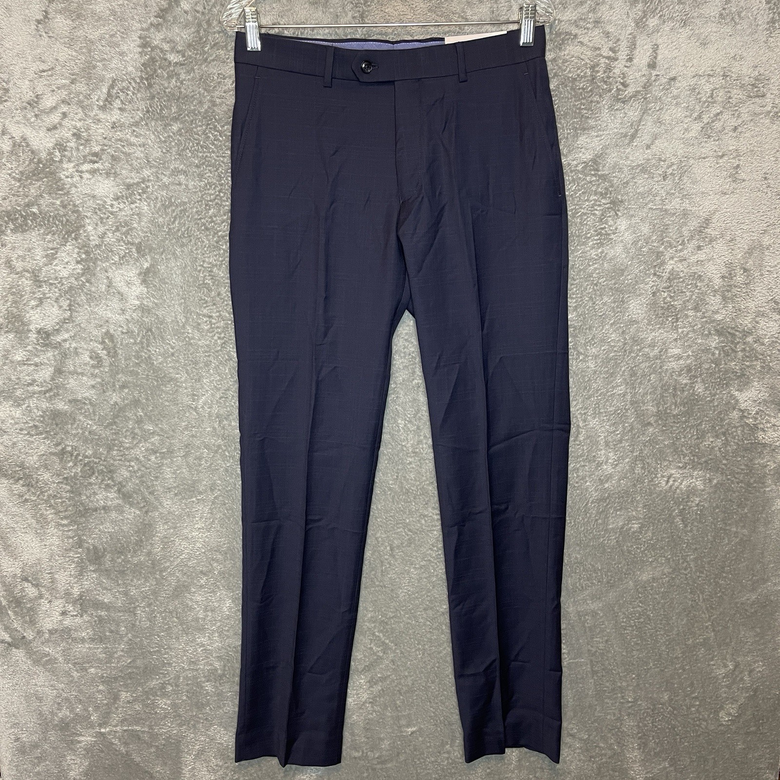 Tommy Hilfiger Mens Modern Fit TH Flex Stretch Plaid Performance Pants Navy