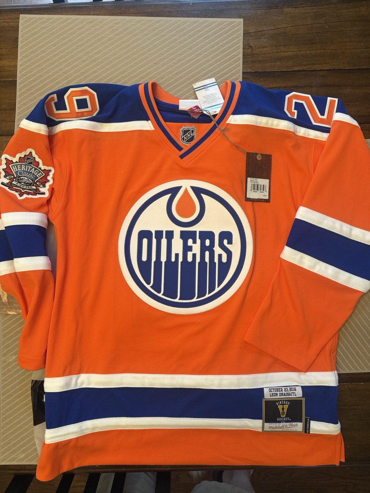 Leon Draisaitl Edmonton Oilers Mitchell And Ness Heritage Classic Jersey New L