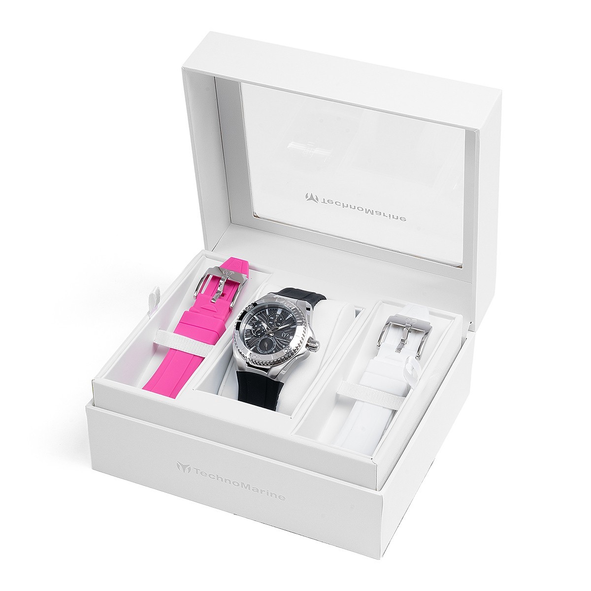 TechnoMarine Women\'s TM-124021 Cruise Original 40mm Silver/Black Dial & 3 Straps