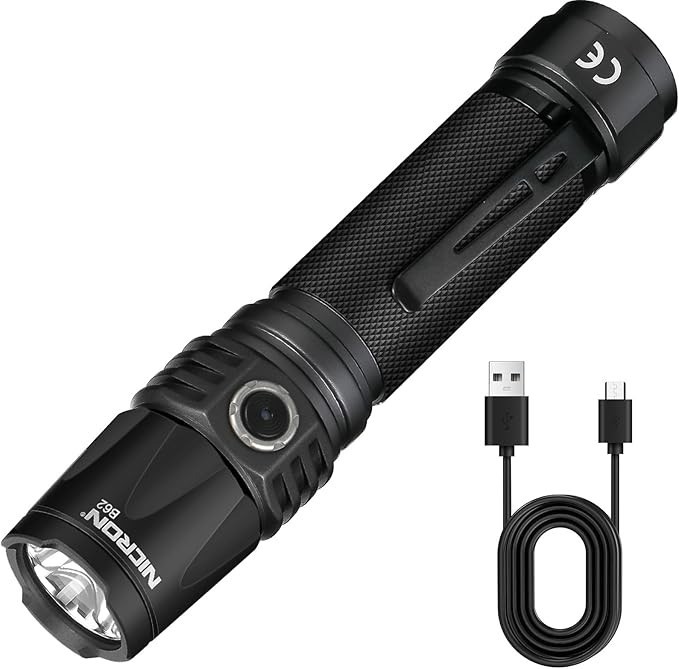 NICRON 1000 Lumen Rechargeable Tactical Flashlight with Type C Cable for Camping