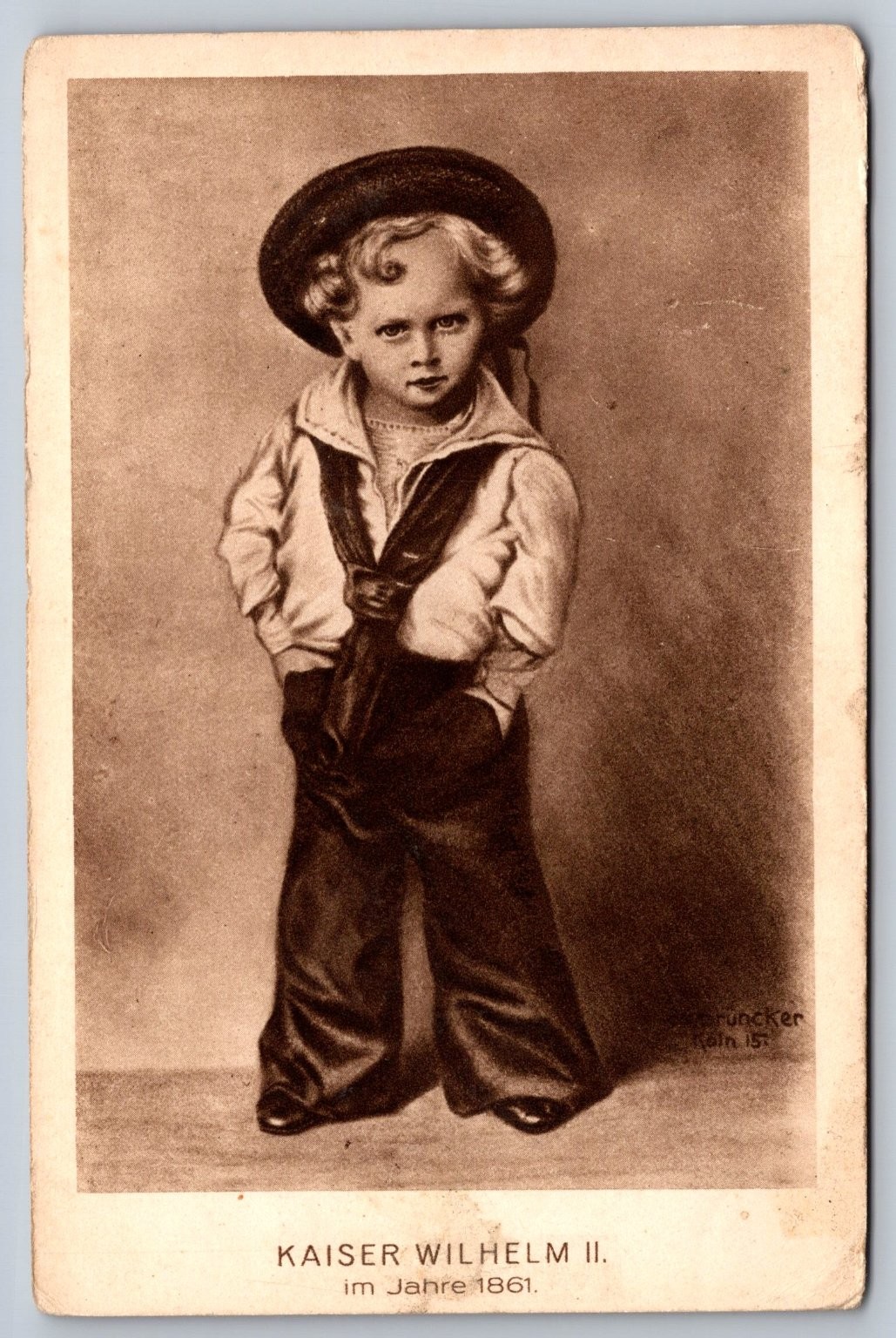 Kaiser Wilhelm II Child Portrait Postcard 1861 Funcker Photogravure