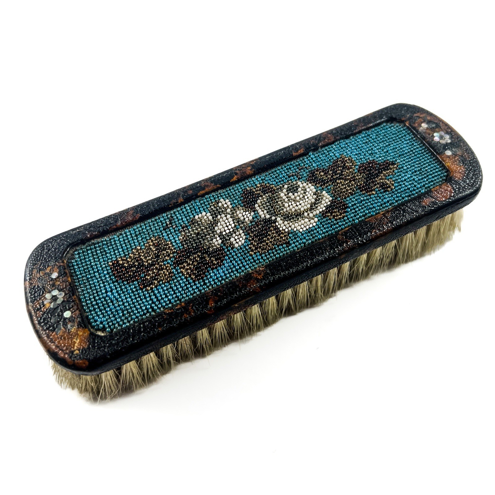 Antique Victorian Micro Bead MOP Clothing Brush Antique Victorian Micro Bead MOP Clothing Brush