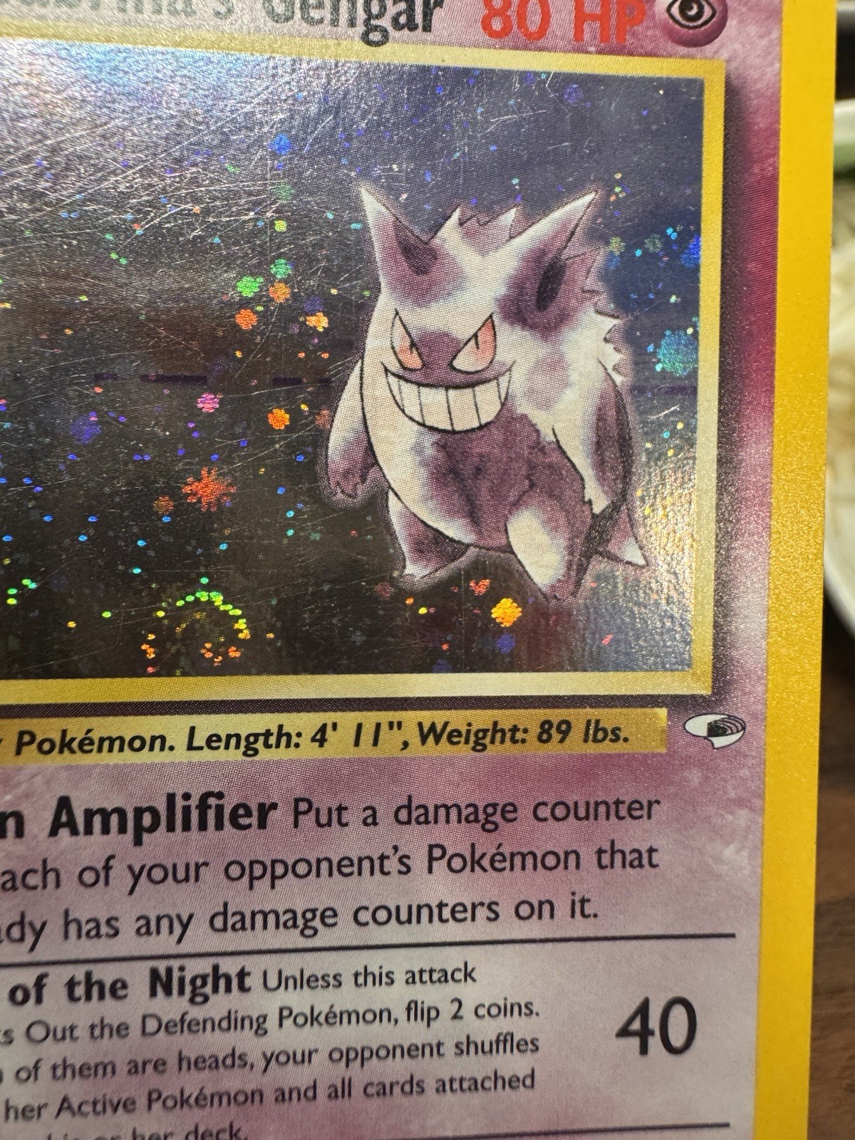 🌀 Sabrina\'s Gengar Holo Rare Gym Heroes  14/132 Pokemon Card - WOTC 2000 SWIRL
