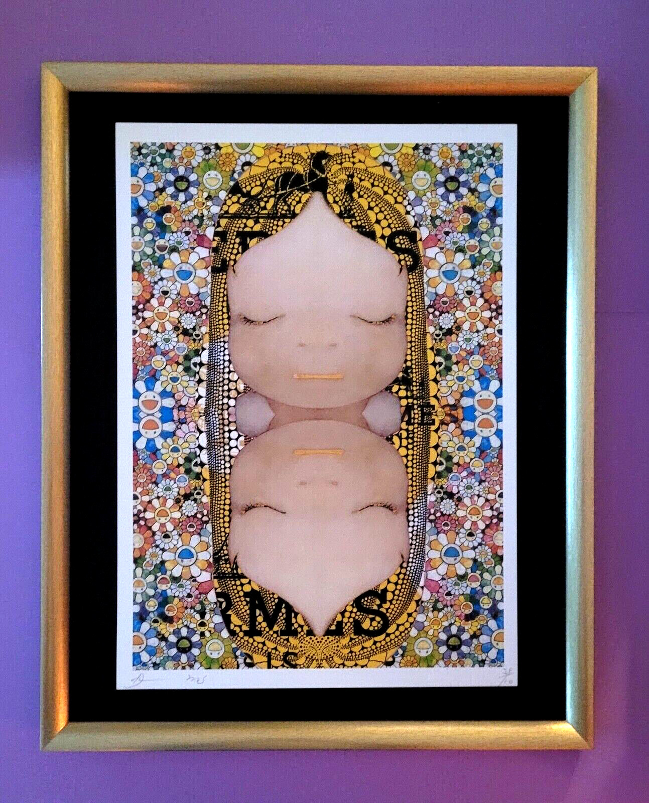 🔥DeathNYC Large Framed 16x20in Pop Art COA Yoshitomo Nara Girl Murakami *$