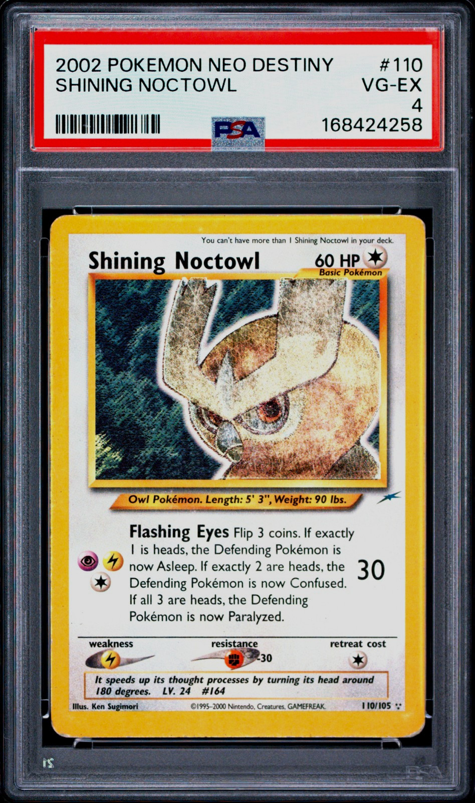 2002 POKEMON NEO DESTINY 110 SHINING NOCTOWL