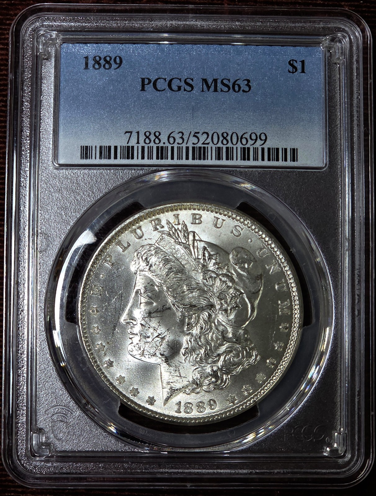 1889-P Morgan Silver Dollar PCGS MS63 90% Silver $1 US Coin Uncirculated