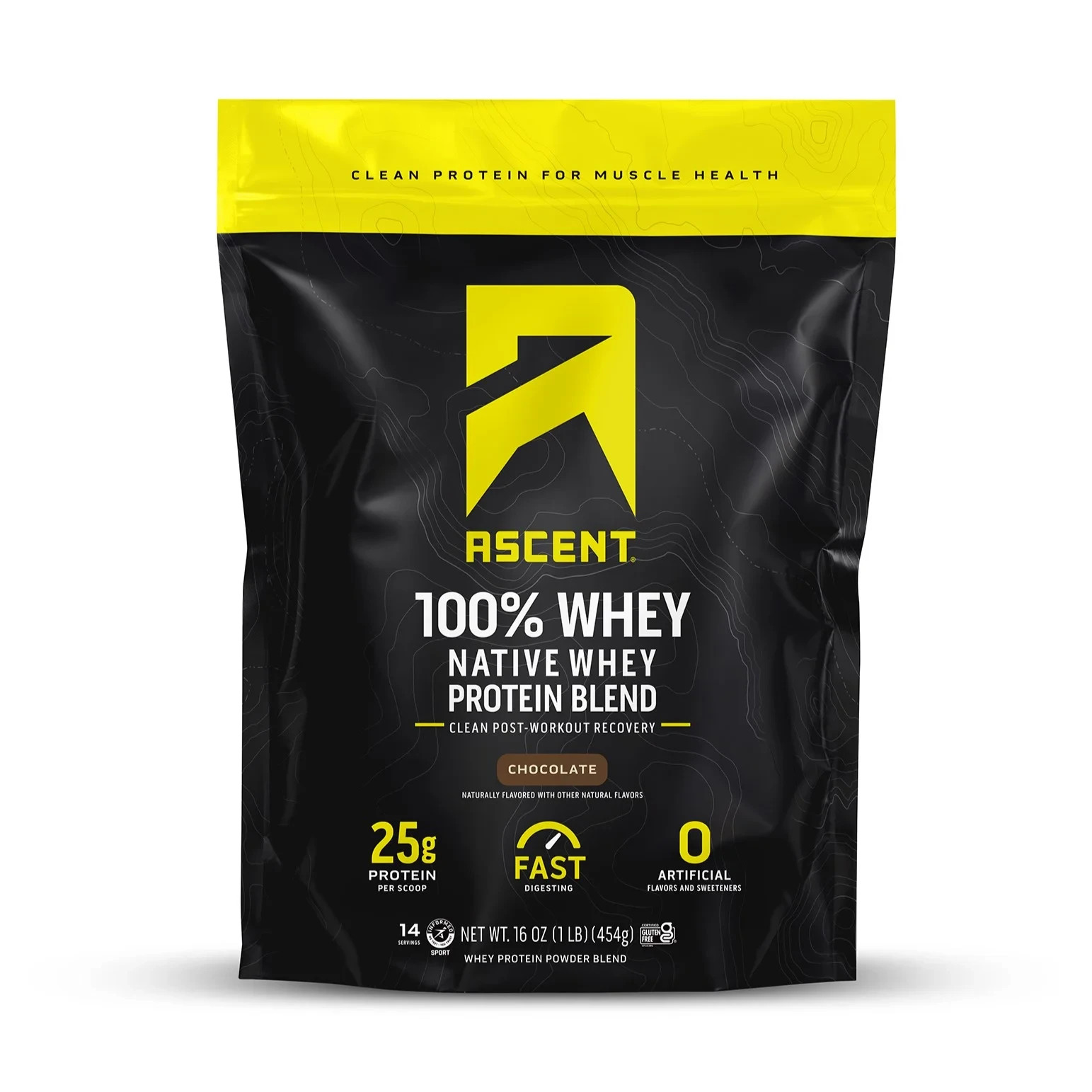 Ascent Native Fuel 100% Whey Protein Chocolate (4) 1lb 25g Gluten Free Exp 1/27 
