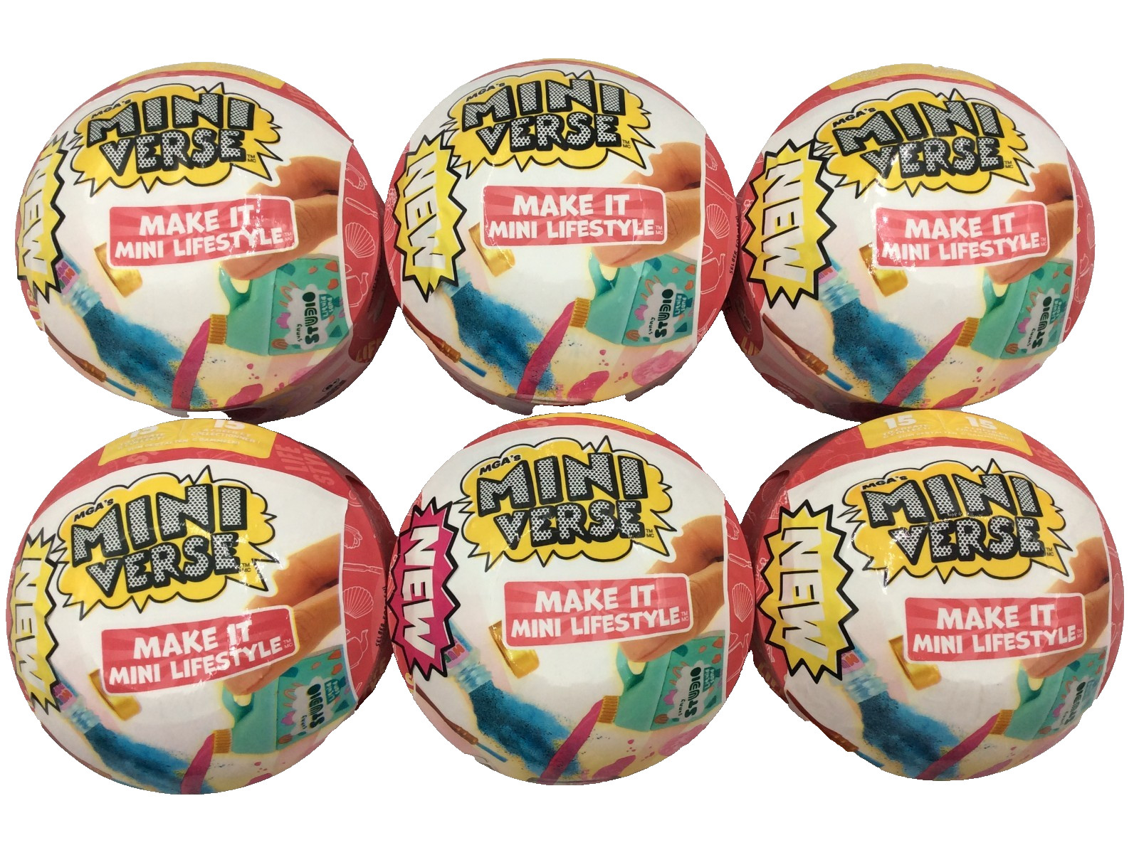 MGA's Miniverse Make It Mini Lifestyle Series 2, Mystery🎈PACK OF 6 BALLS🎈