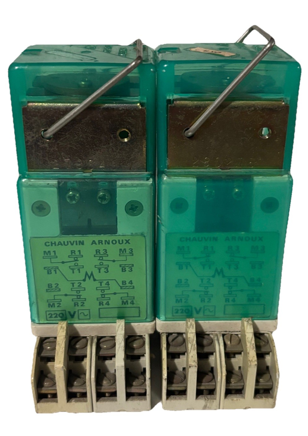 Lot Of (2) Chauvin Arnoux Paris  OKSCD Instantaneous Monostable Relay  / 220V