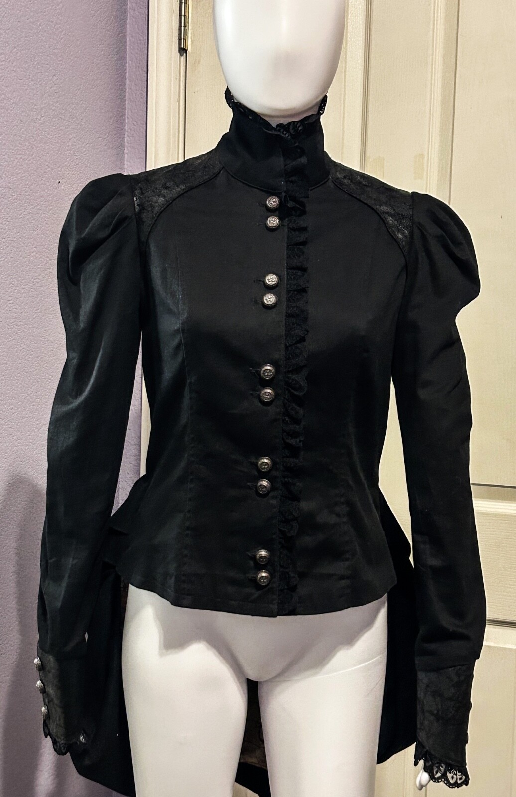 RARE LIP SERVICE VICTORIAN BUSTLE JACKET BEETLEJUICE GOTHIC WITCH STEAMPUNK SZ M RARE LIP SERVICE VICTORIAN BUSTLE JACKET BEETLEJUICE GOTHIC WITCH STEAMPUNK SZ M