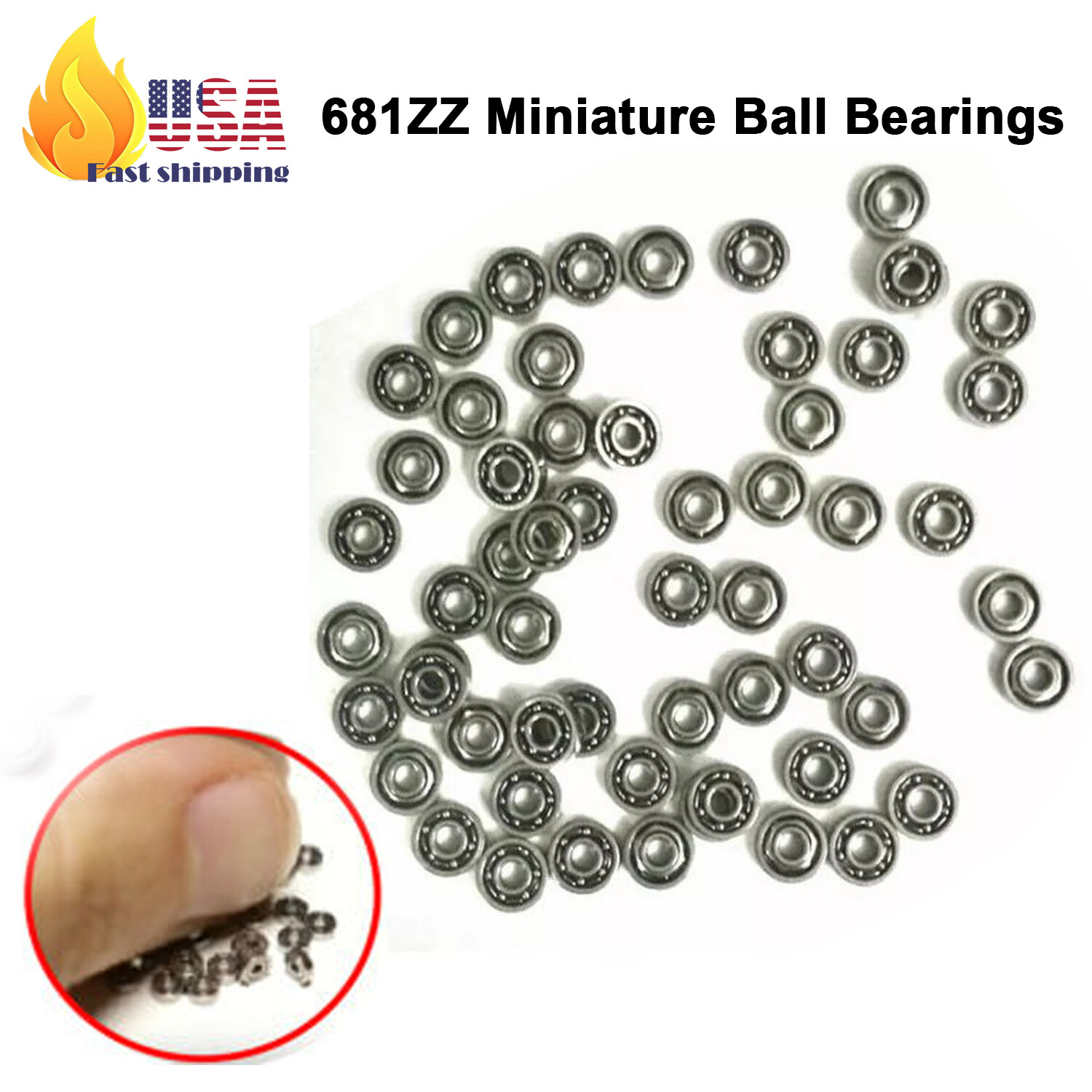 100x-1000x 681ZZ Miniature Ball Bearings - 1x3x1mm Deep Groove Micro Bearing US 100x-1000x 681ZZ Miniature Ball Bearings - 1x3x1mm Deep Groove Micro Bearing US