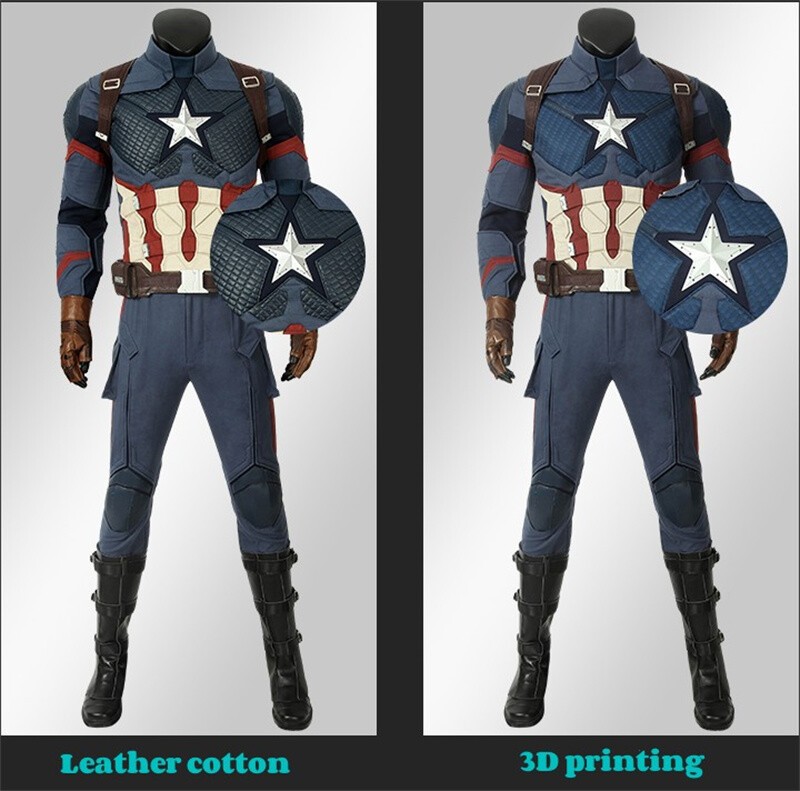 Captain America 3 Men Cosplay Custome Set Jumpsuits Mask Shoes Glove Belt Lot