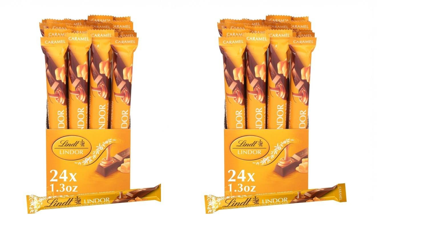 Lindt LINDOR Caramel Chocolate Sticks 48 Count 1.3 oz Each Milk Chocolate Candy