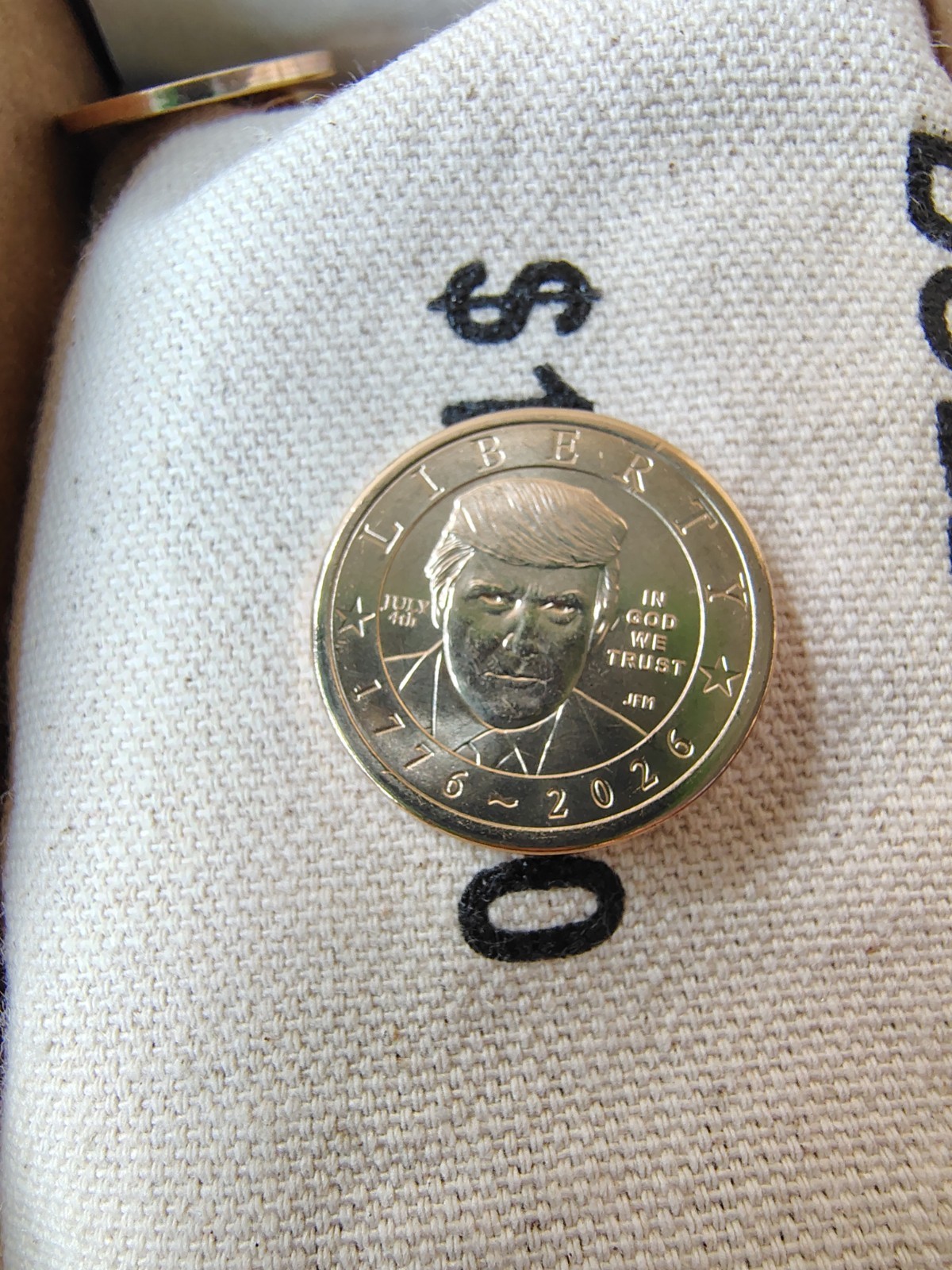 2026 P Presidential $1 Donald Trump Coin, With JULY 4th PRIVY MARK IN HAND