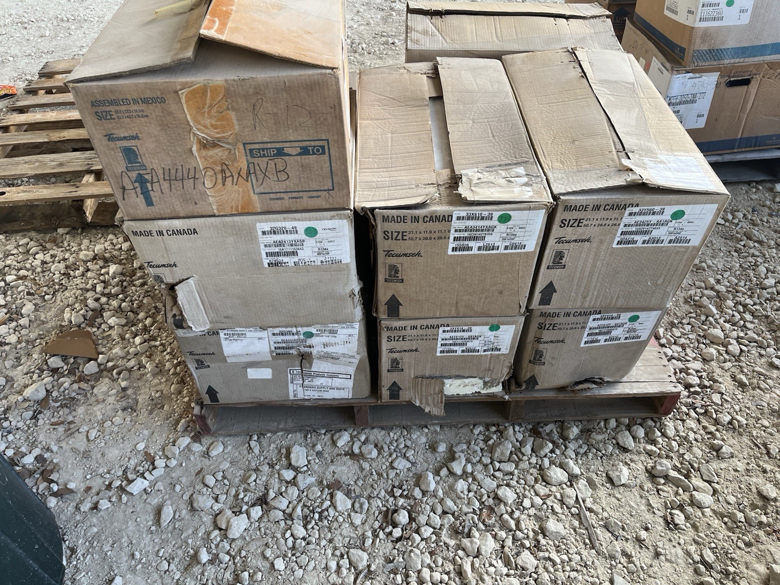NEW Pallet Of 11 Total TECUMSEH condenser Units Various Sizes New Old Stock NEW Pallet Of 11 Total TECUMSEH condenser Units Various Sizes New Old Stock