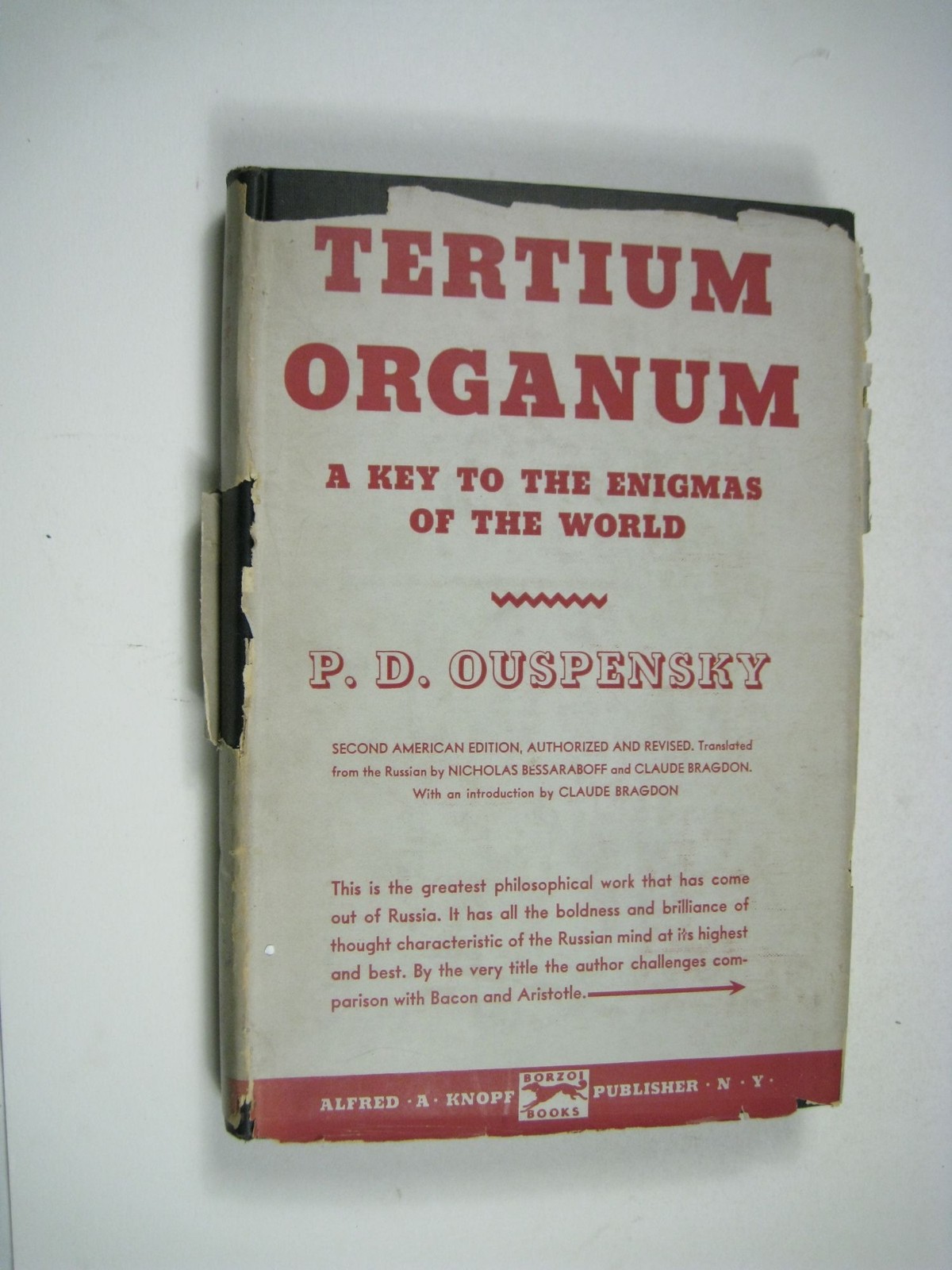 Tertium Organum By PD Ouspensky 1945 Hardcover Philosophy Classic 