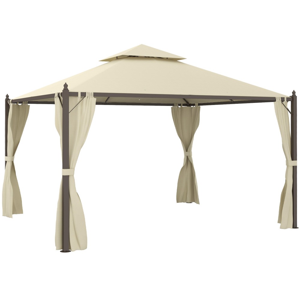 Outsunny 10\' x 12\' Steel Outdoor Patio Gazebo with Polyester Privacy Curtains, Outsunny 10\' x 12\' Steel Outdoor Patio Gazebo with Polyester Privacy Curtains,