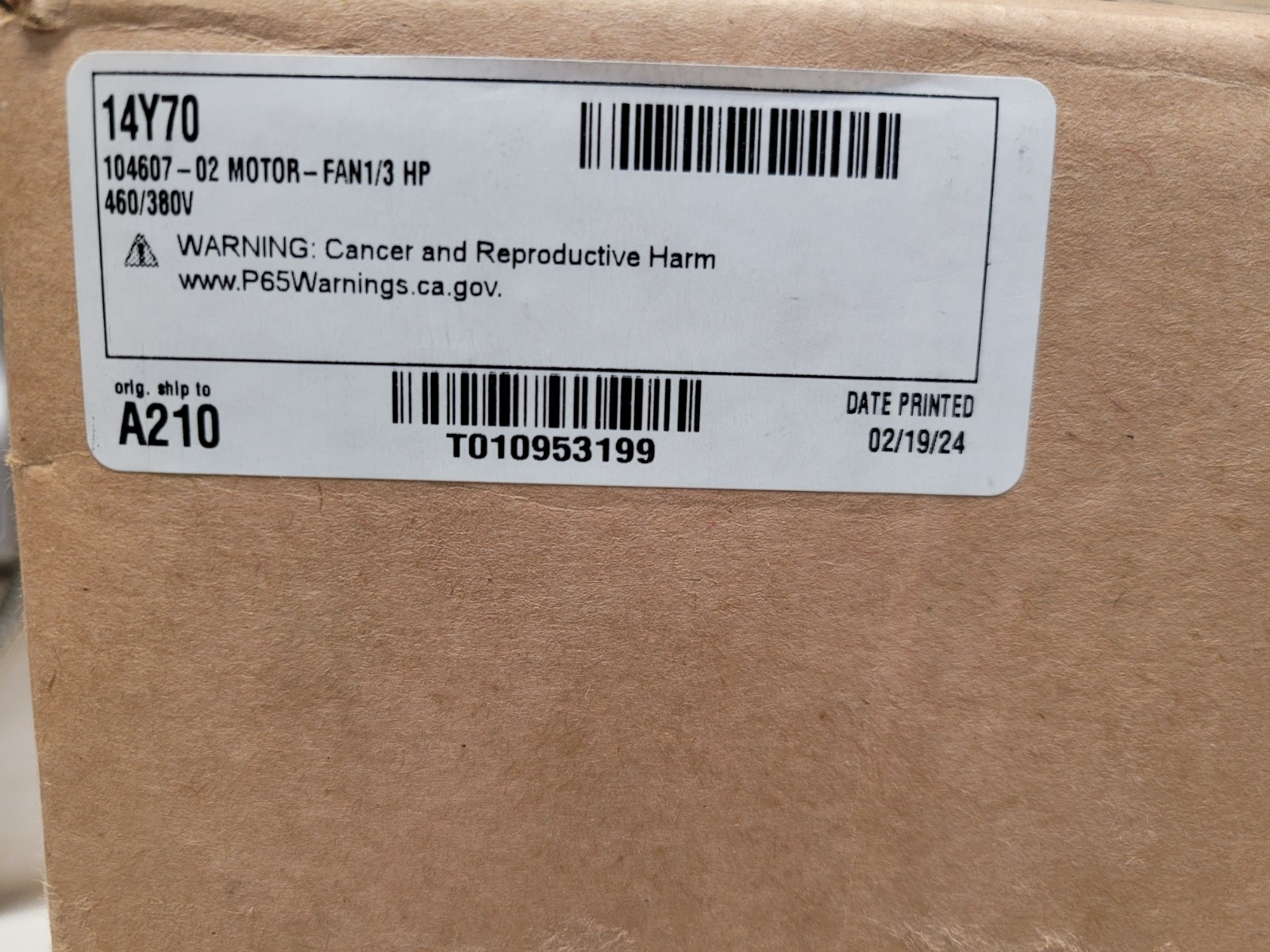 NEW Lennox 14Y70 1/3 hp Condenser Fan Motor NEW NIB YKS-250-6-66L,  1075 RPM