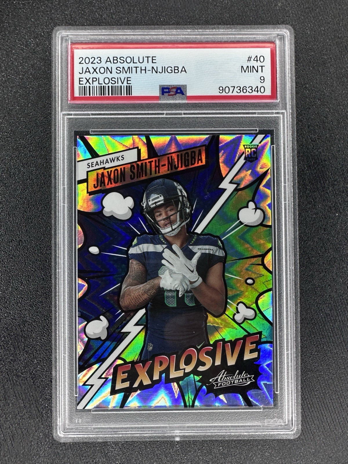 2023 Panini Absolute Explosive RC Jaxon Smith-Njigba PSA 9 Case Hit SSP Seahawks