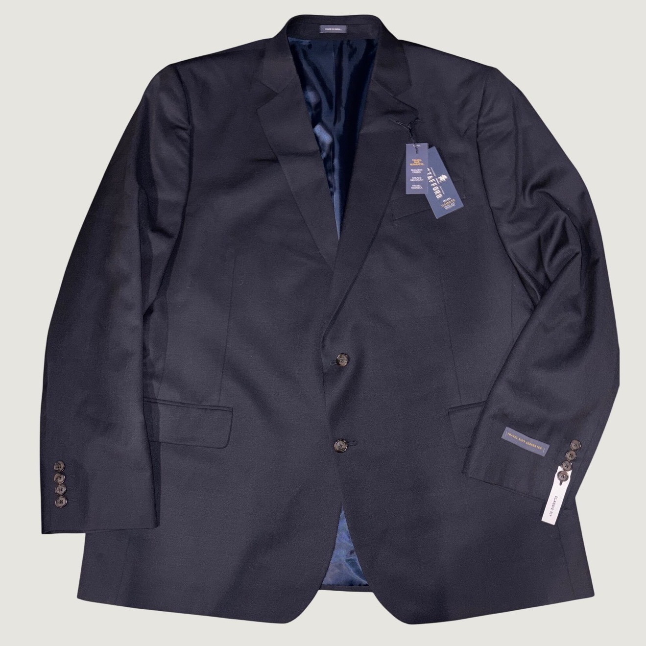 NWT Stafford Travel Suit Separates Blazer Navy Blue Classic Fit 48 Long Wool Bld NWT Stafford Travel Suit Separates Blazer Navy Blue Classic Fit 48 Long Wool Bld
