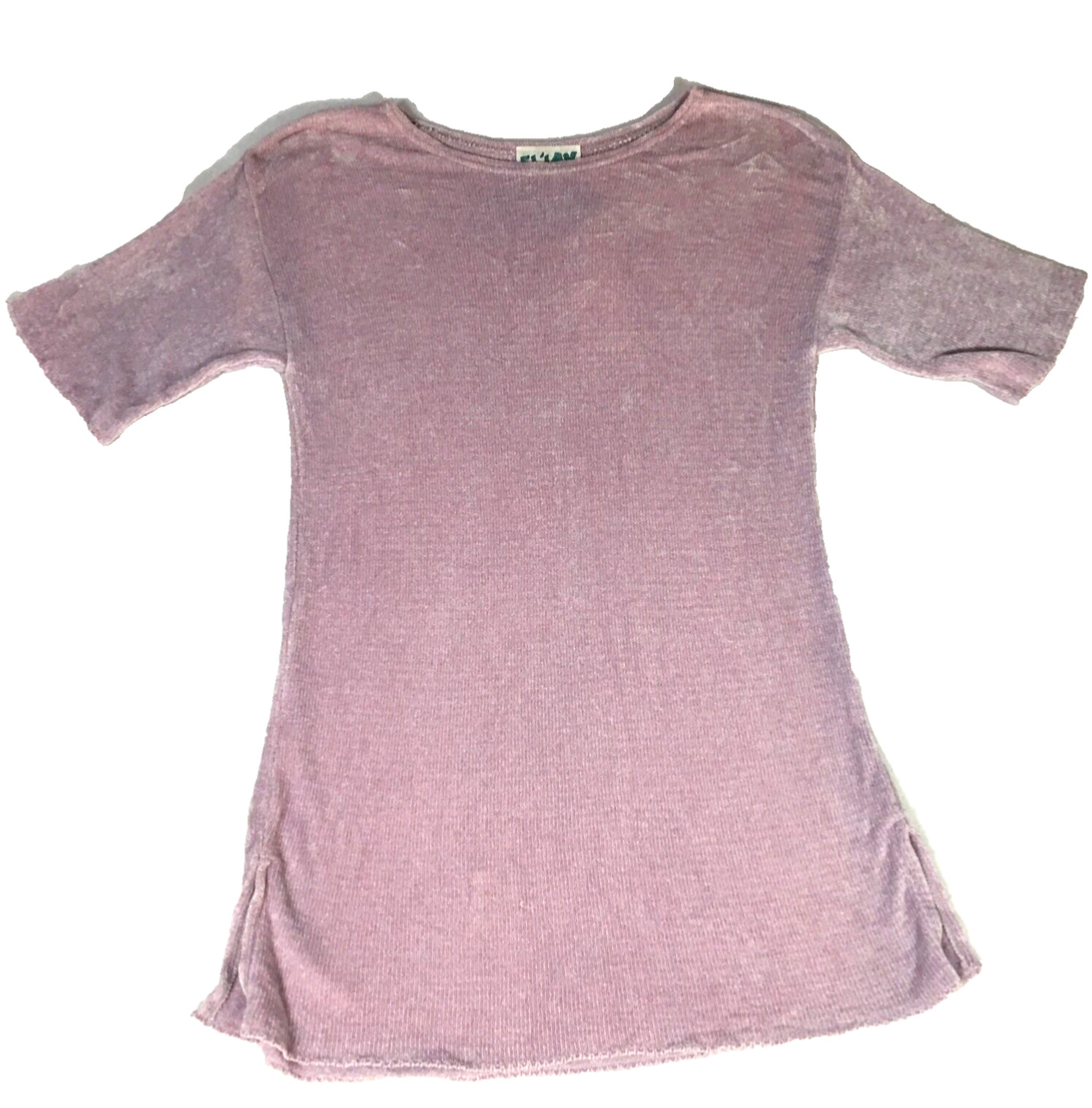 VTG EL\' LAY Womens Top Sz S Purplish Pink Short Sleeve Round Neck USA Made NWT