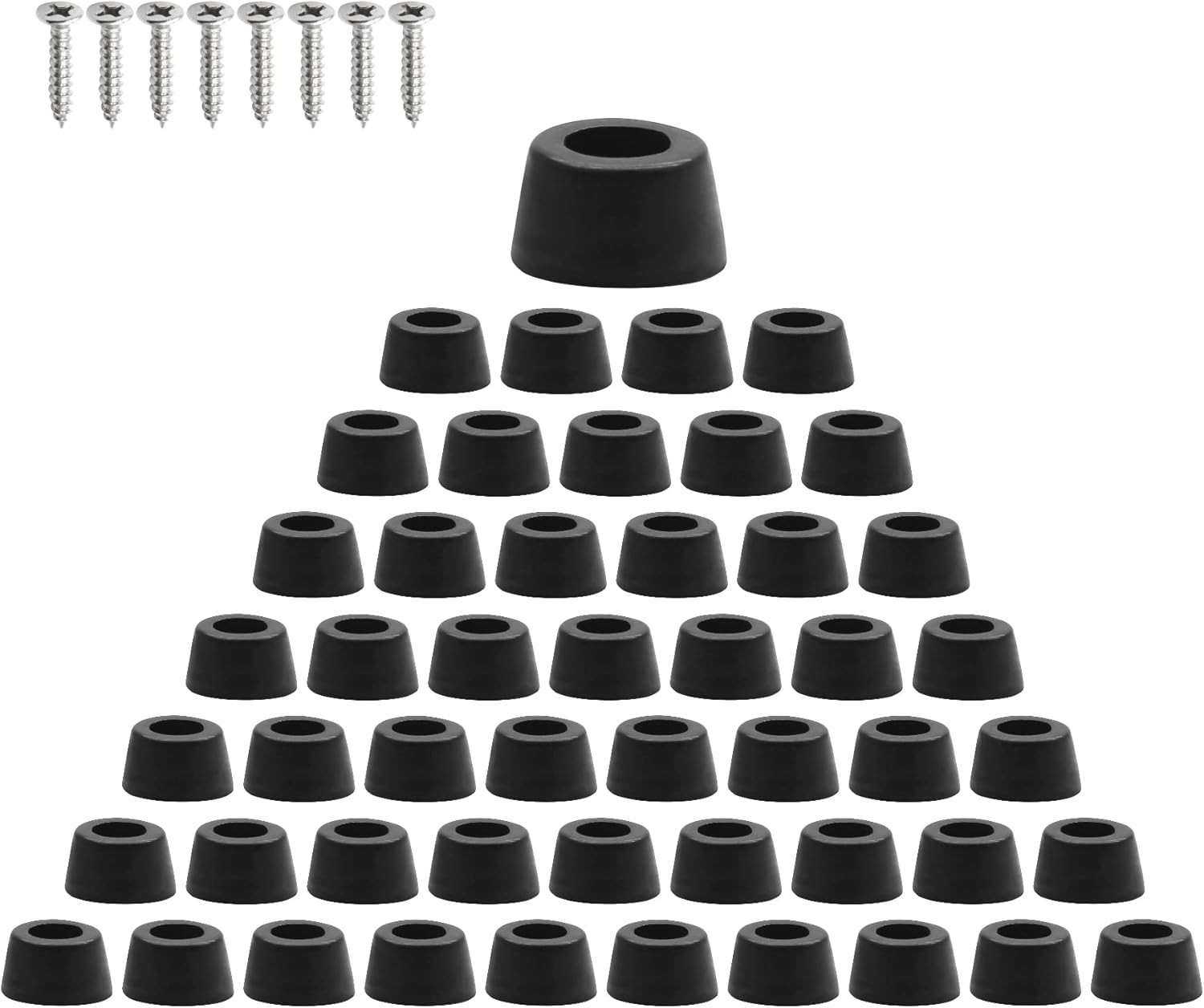50 Pcs Round Rubber Feet Bumpers Non Slip Cutting Board Feet with Screws 50 Pcs Round Rubber Feet Bumpers Non Slip Cutting Board Feet with Screws