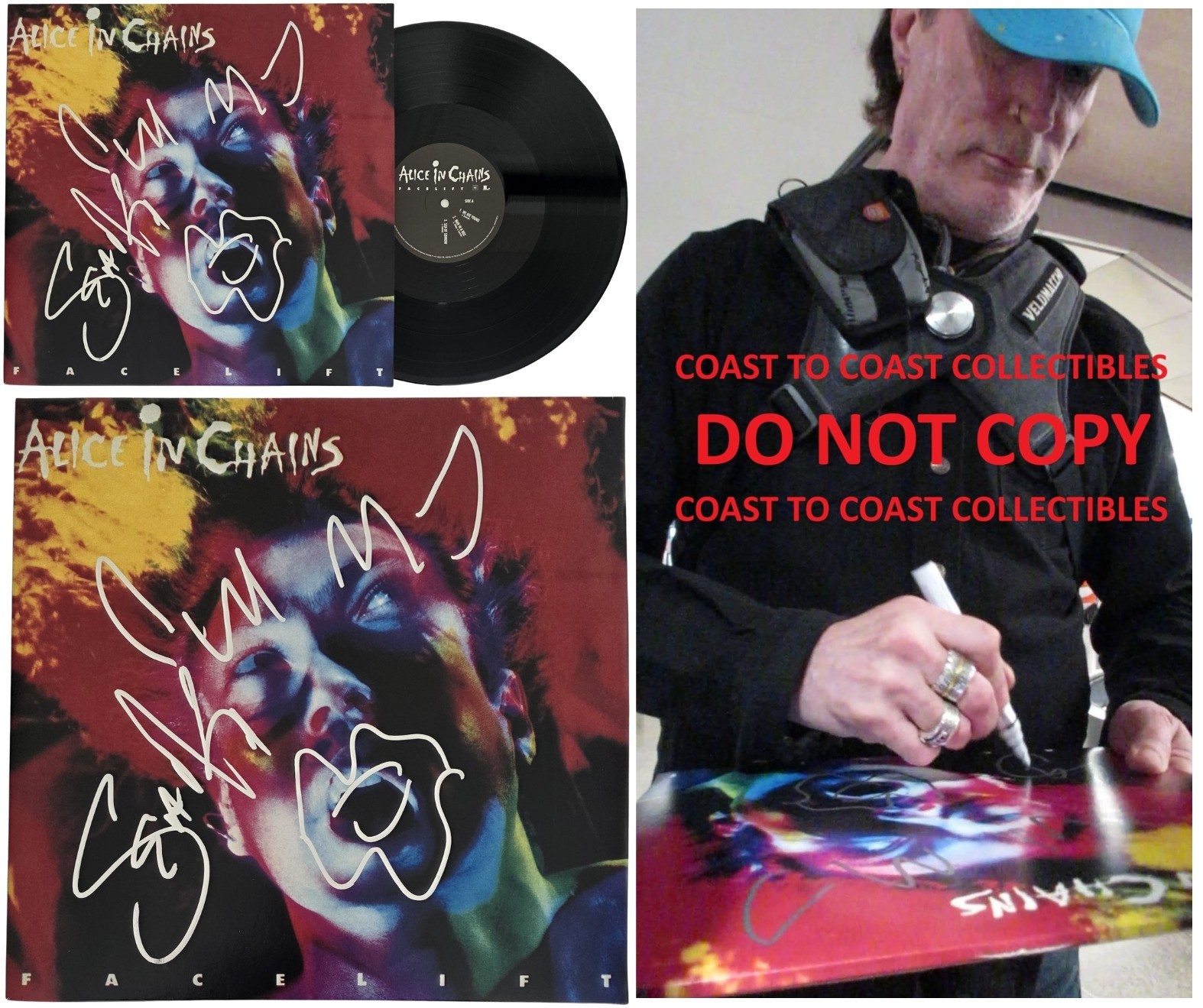 Sean Kinney Signed Alice In Chains Facelift Album Proof Autographed Vinyl Record