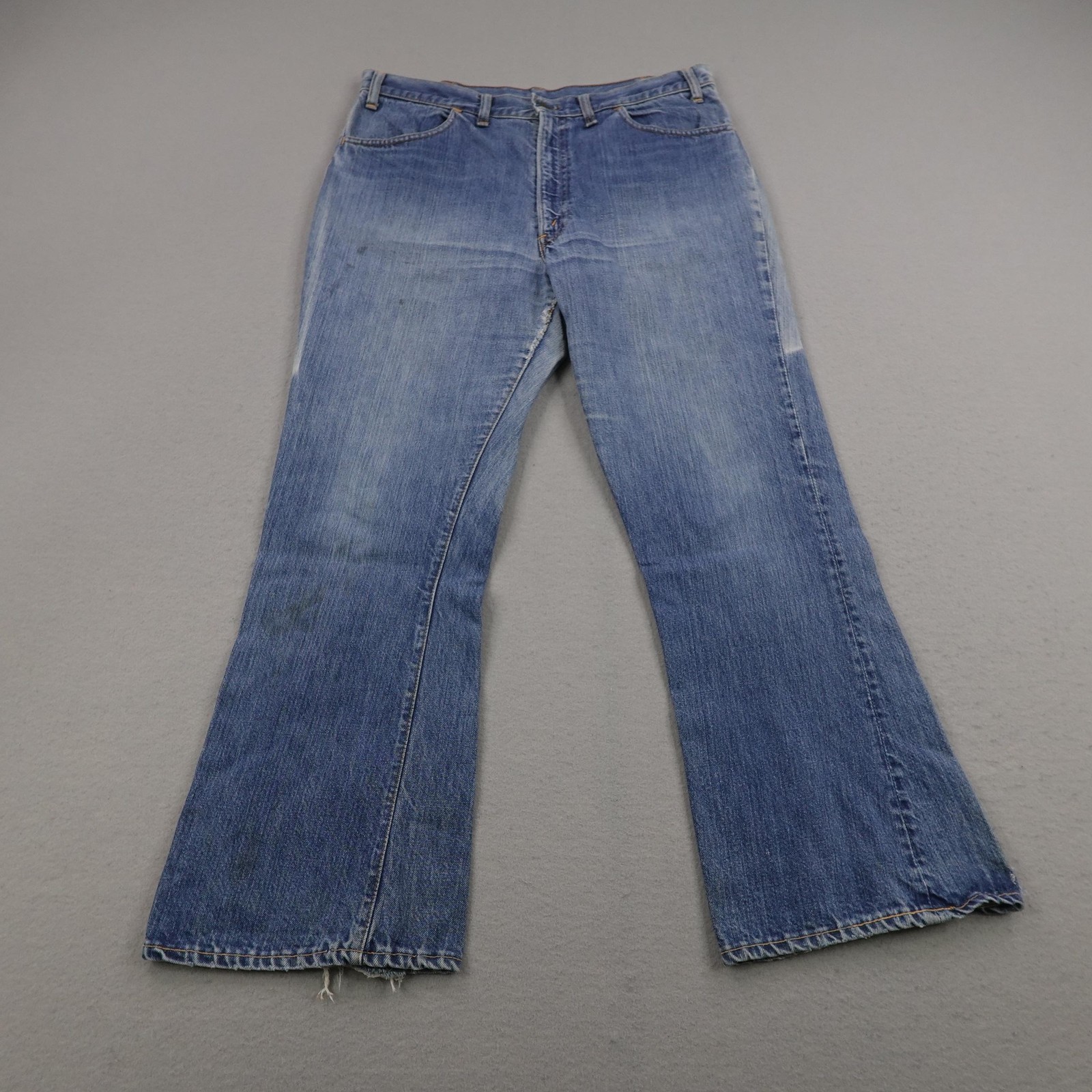 Vintage Levis Jeans Mens 36x30 Denim Orange Tab Big E Flared Single Stitch 70s