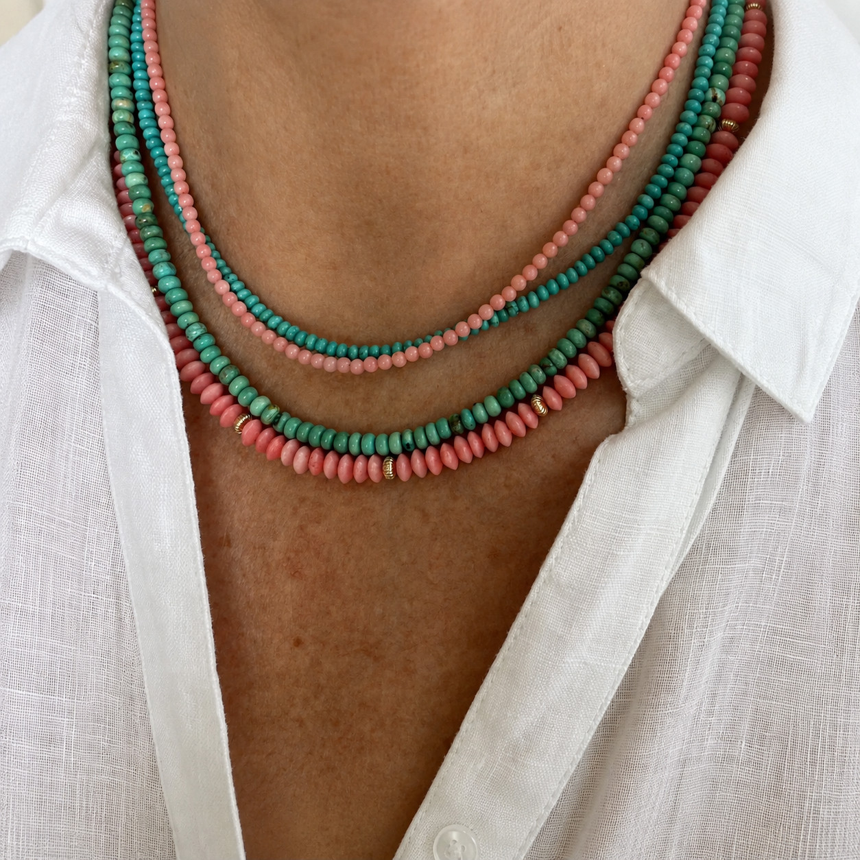 Pink Angel Skin Coral Necklace, 5mm Rondelle Beaded Gemstone Layering Choker
