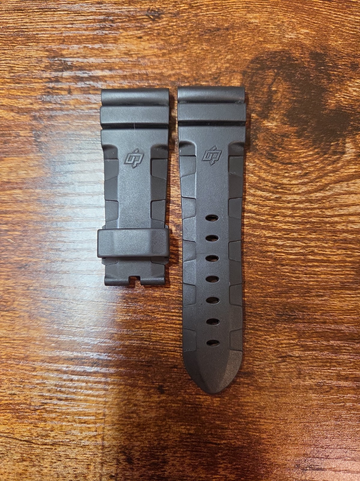 Panerai Watch 26/22mm Black Accordeon OEM Rubber Dive Strap for Tang Buckle 