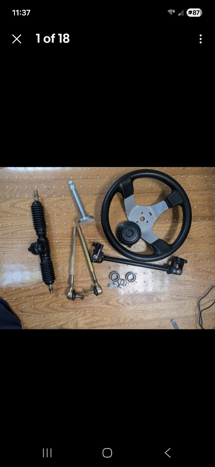 WFLNUB GO KART STEERING WHEEL KIT 110 CC GEAR RACK PINION (F 8+016759)