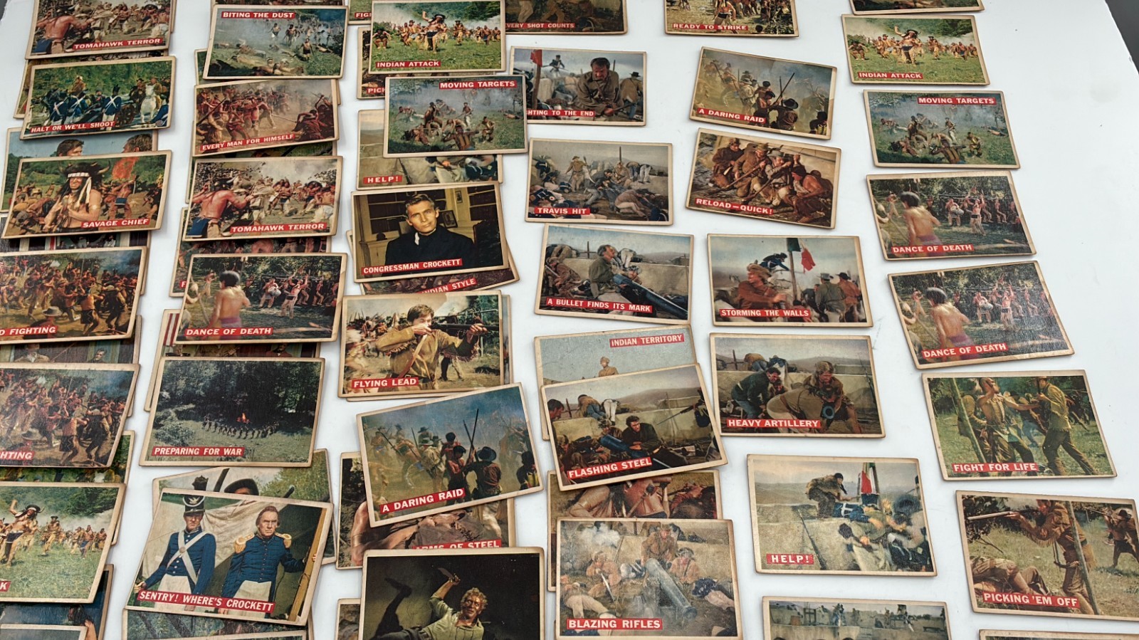 1956 Topps Trading Cards Davy Crockett Movie Film Series 1 Lot of 75 Orange Back