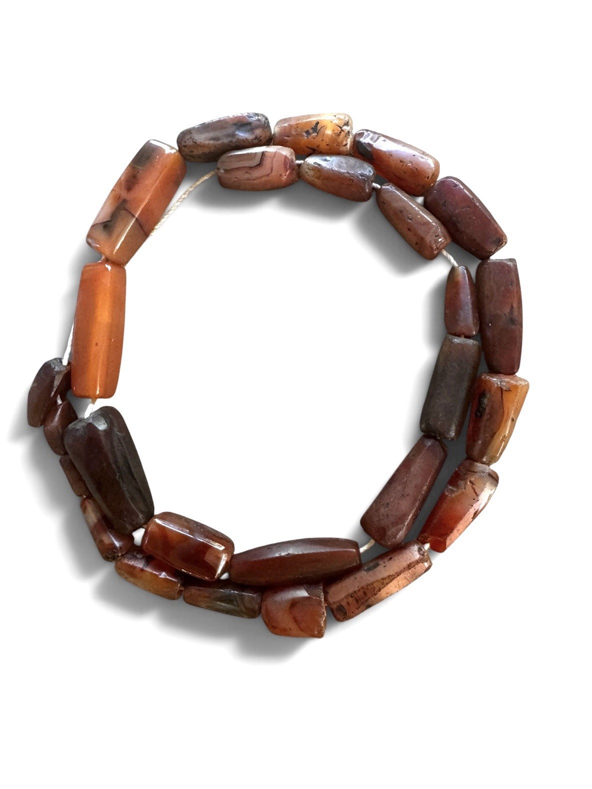 Antique Agate Carnelian Date Beads Mali Burial & Bugotti Beads Strand 32\