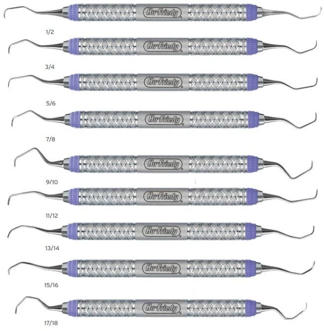 HU-FRIEDY Dental Rigid Gracey Curette SET OF 9 EverEdge 2.0 #9 Handle
