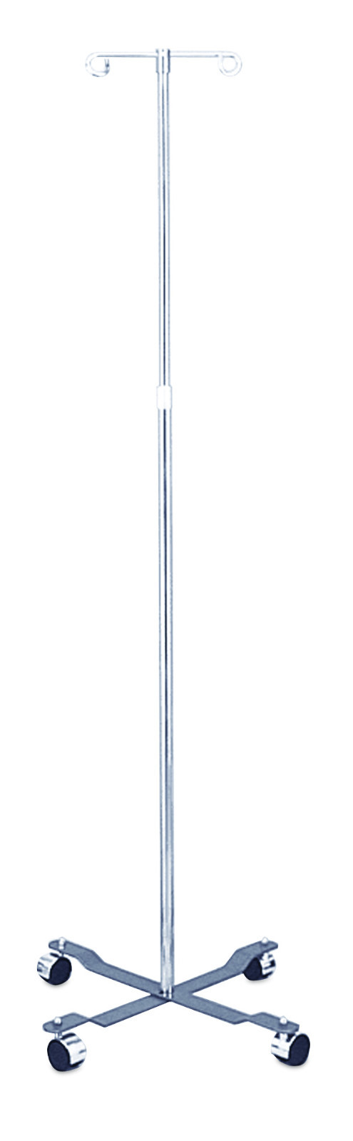 NEW Rolling 2-Hook 4-Leg Chrome Plated IV Stand Pole Wheeled I V Poles I.V. Cart