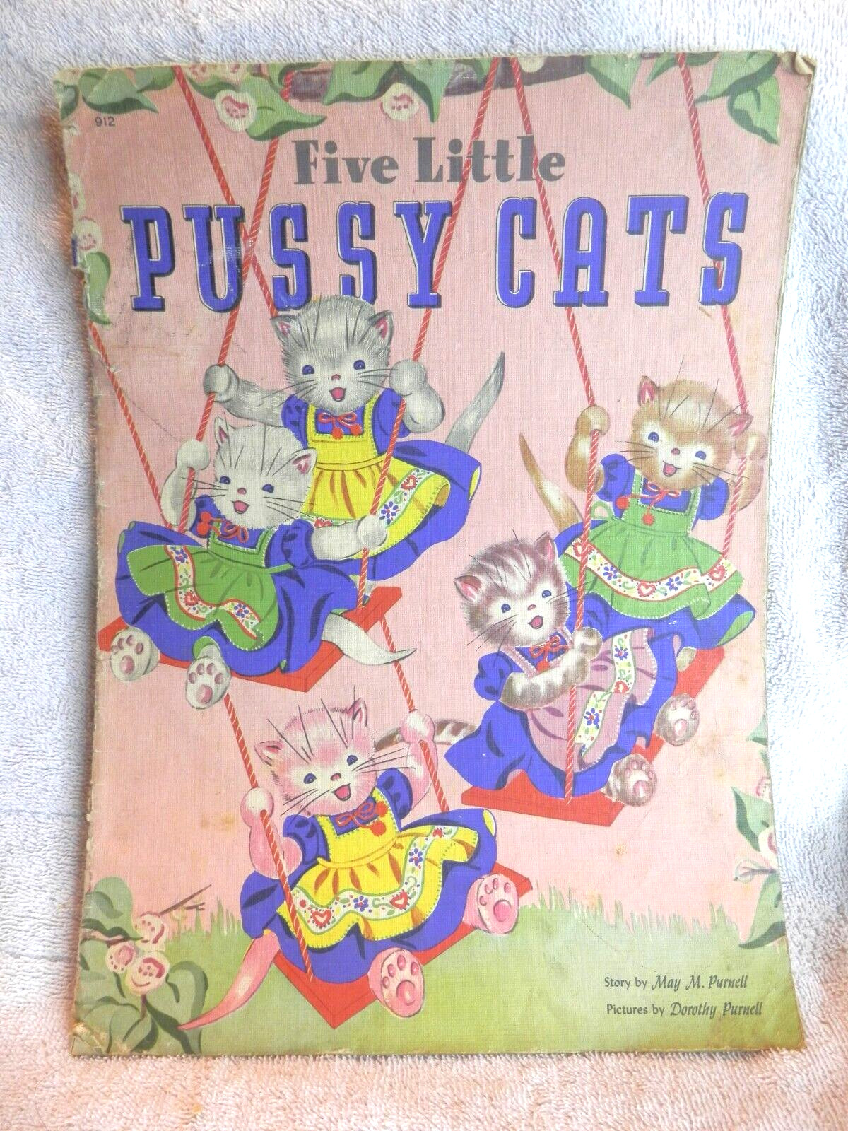 Vintage 1942 Five Little Pussycats Children's Storybook by May M. Purnell