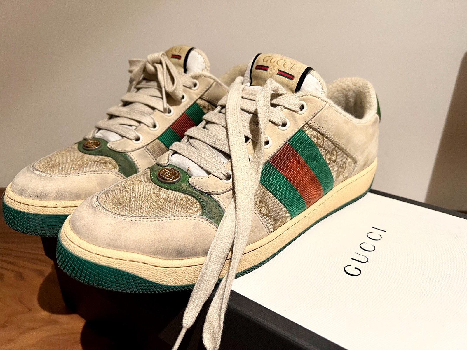 Gucci Leather Screener Sneakers MEN Size 8