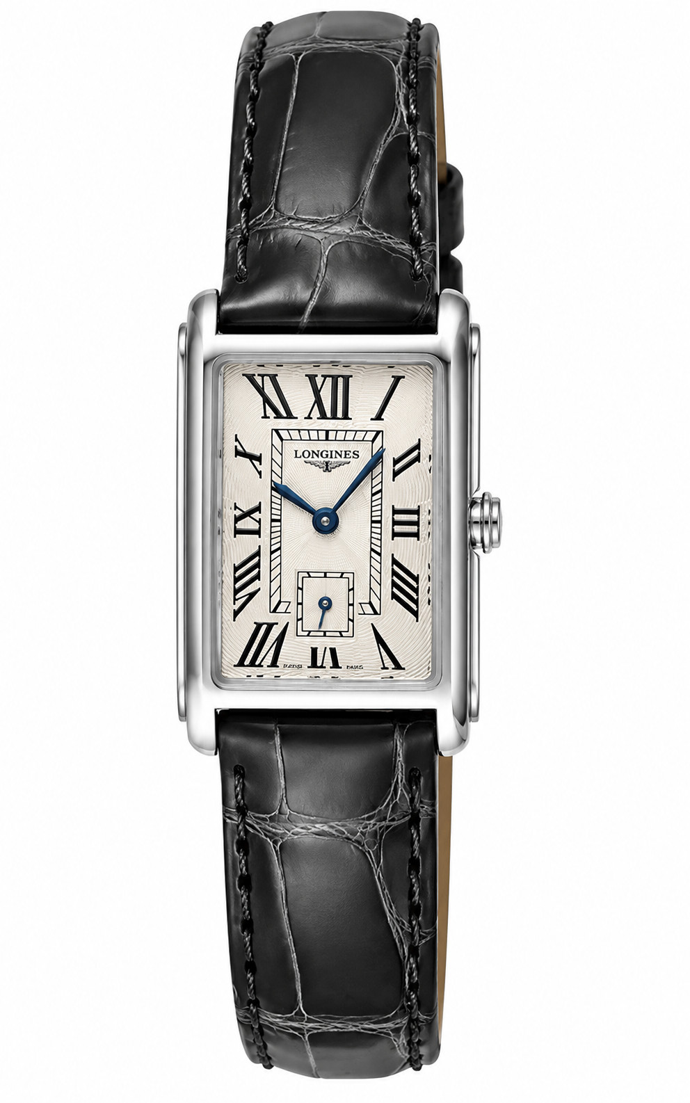 Longines DolceVita Quartz 23mm Silver Dial Leather Women\'s Watch L5.512.4.71.3