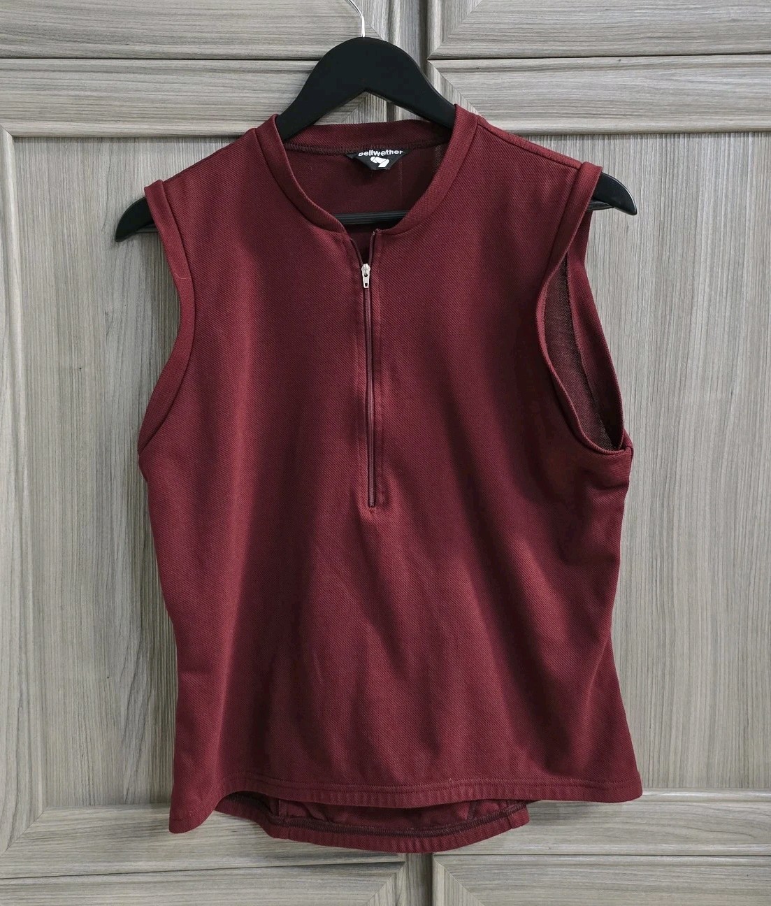 VTG SF Deadstock Bellwether Mens Cycling Poly Pique Vest Maroon Large VTG SF Deadstock Bellwether Mens Cycling Poly Pique Vest Maroon Large